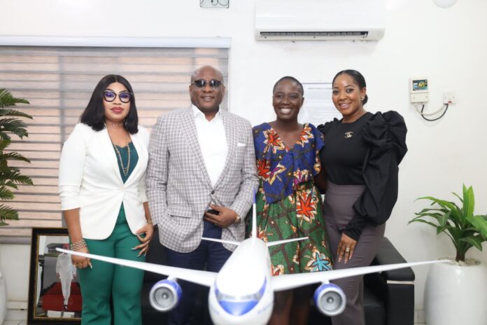Pelumi Nubi's visit to Air Peace office